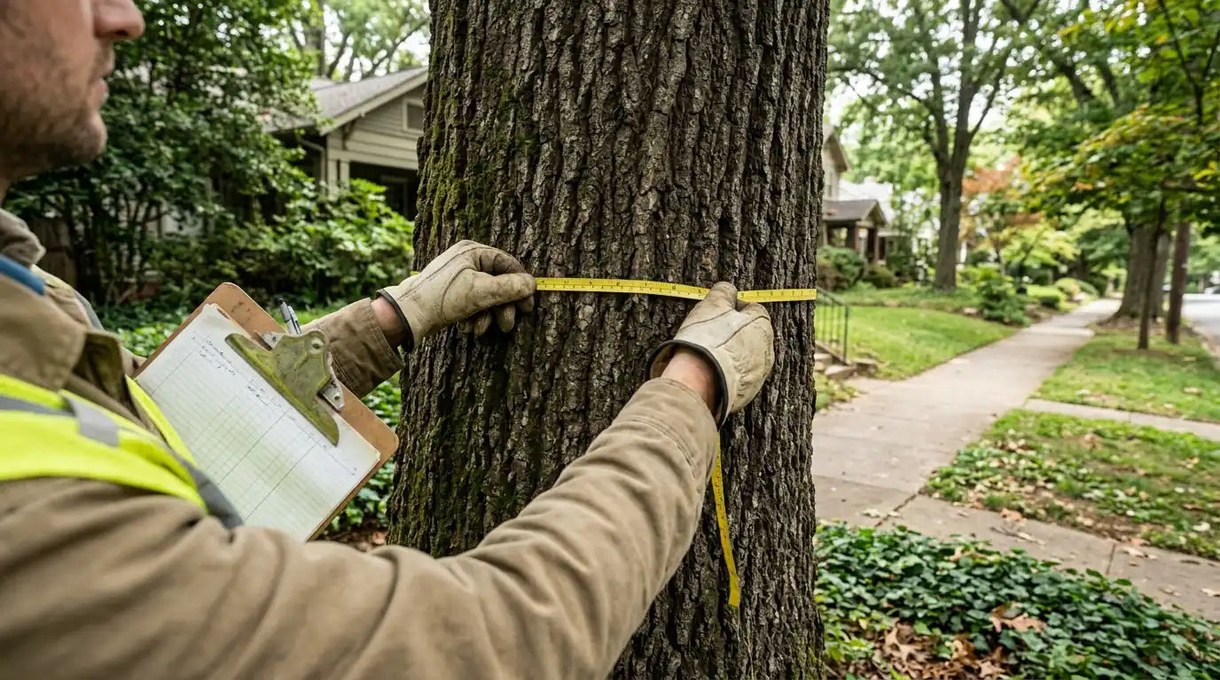 Measuring trunk diameter for a permit