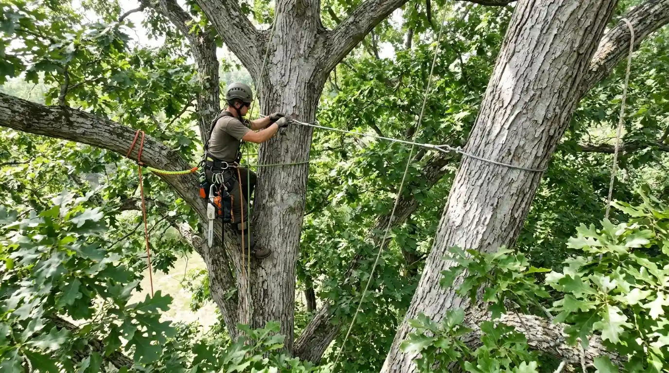 Installing a support cable in an oak